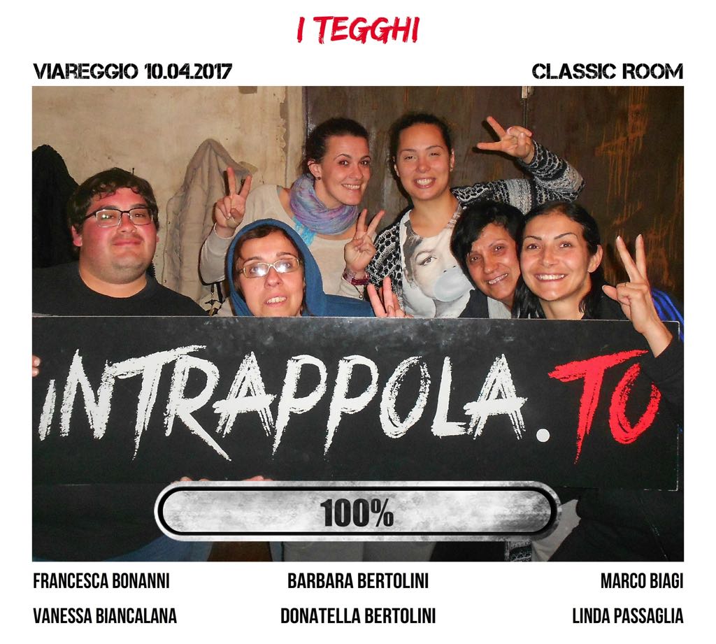 Il gruppo i tegghi è fuggito dalla nostra escape room Classic Room