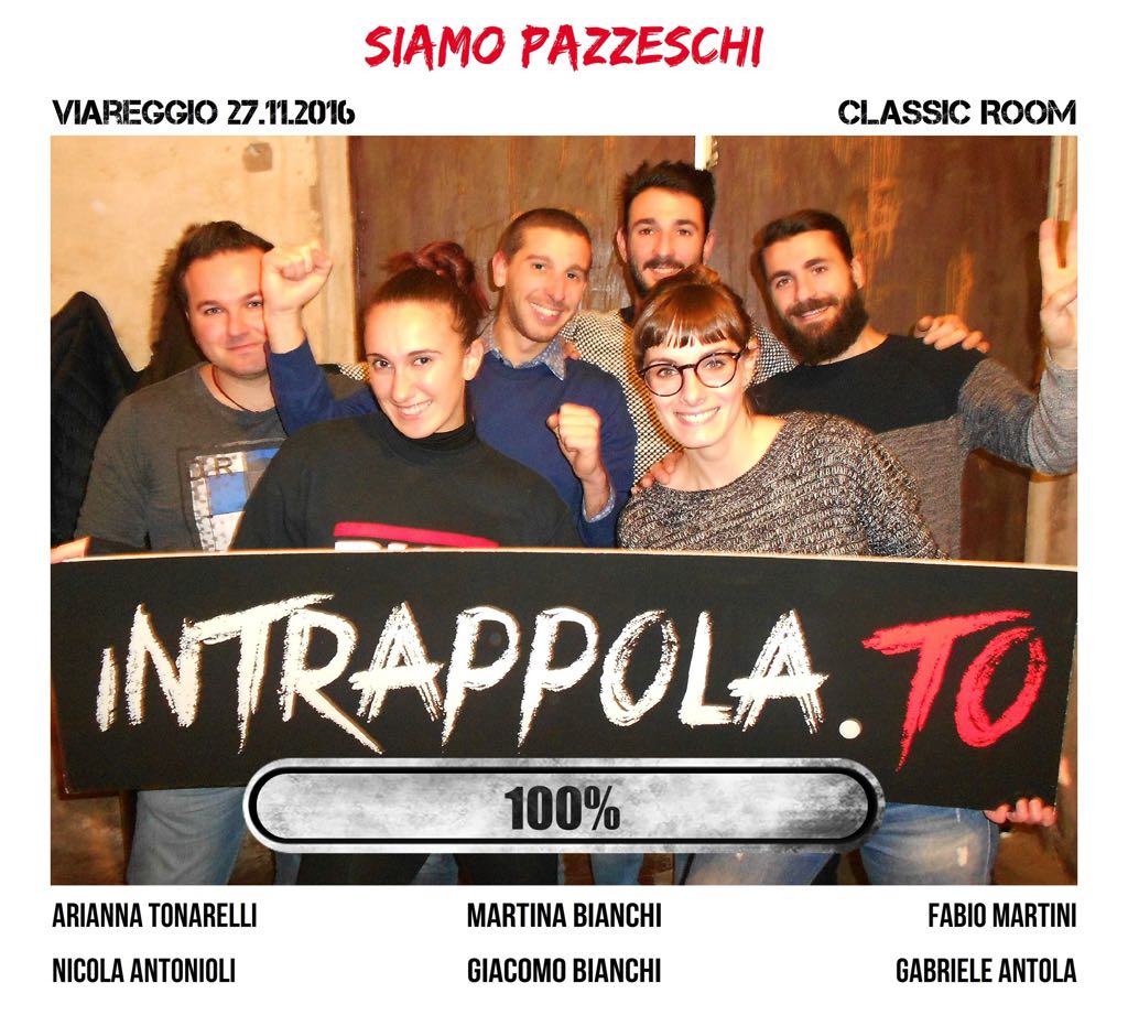 Il gruppo siamo pazzeschi è fuggito dalla nostra escape room Classic Room