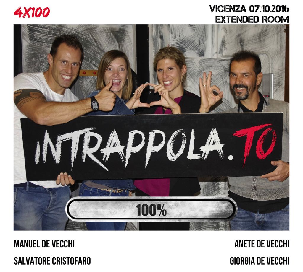 Il gruppo 4x100 è fuggito dalla nostra escape room Extended Room