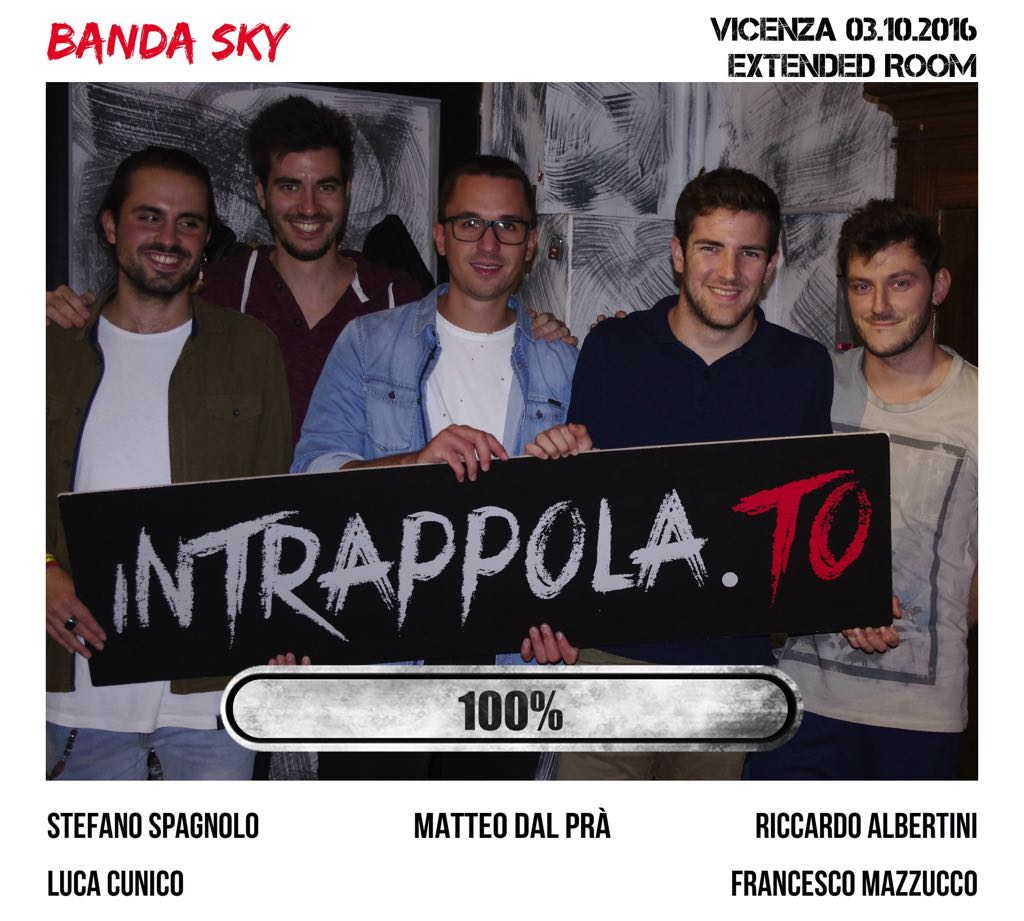 Il gruppo Banda Sky è fuggito dalla nostra escape room Extended Room