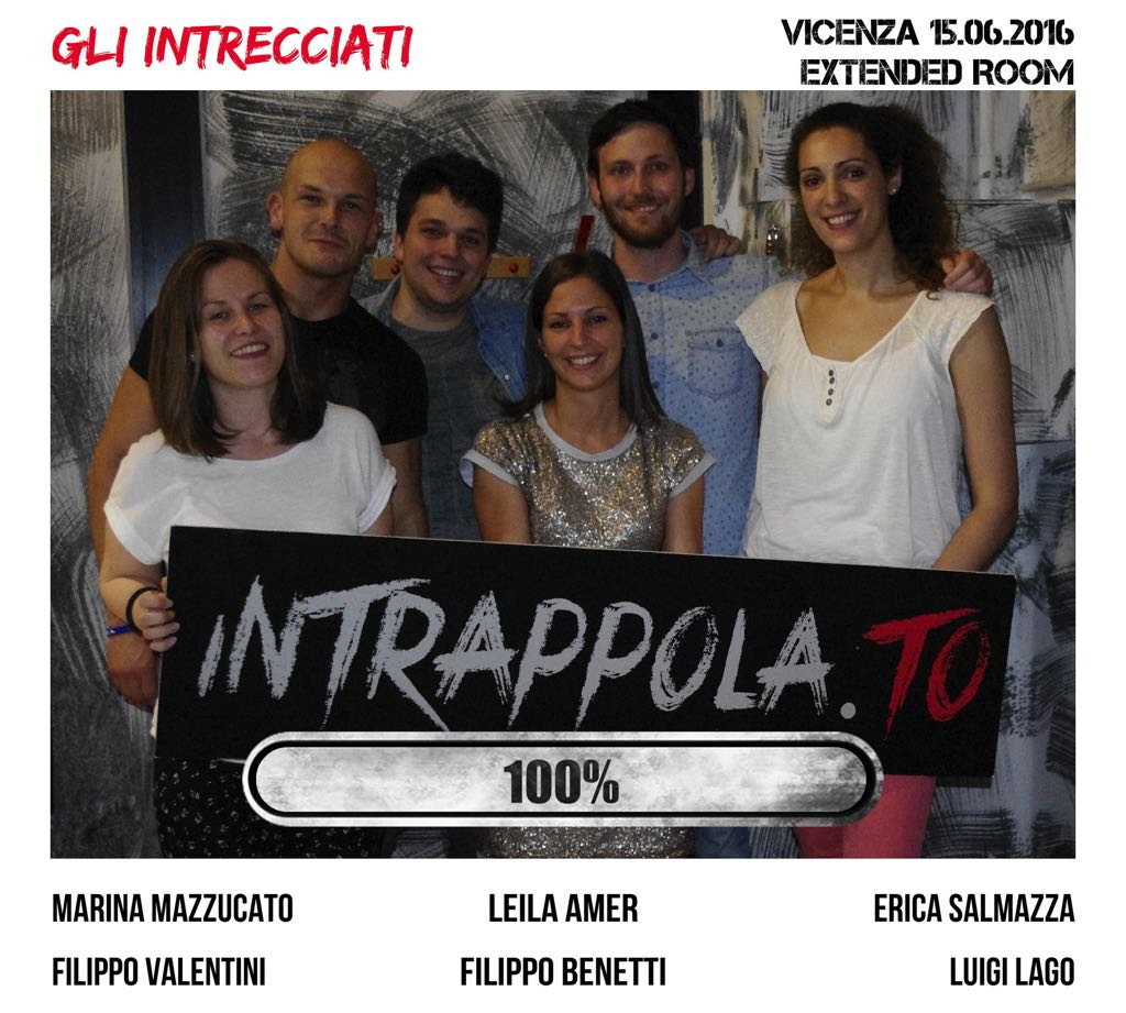 Il gruppo GLI INTRECCIATI è fuggito dalla nostra escape room Extended Room