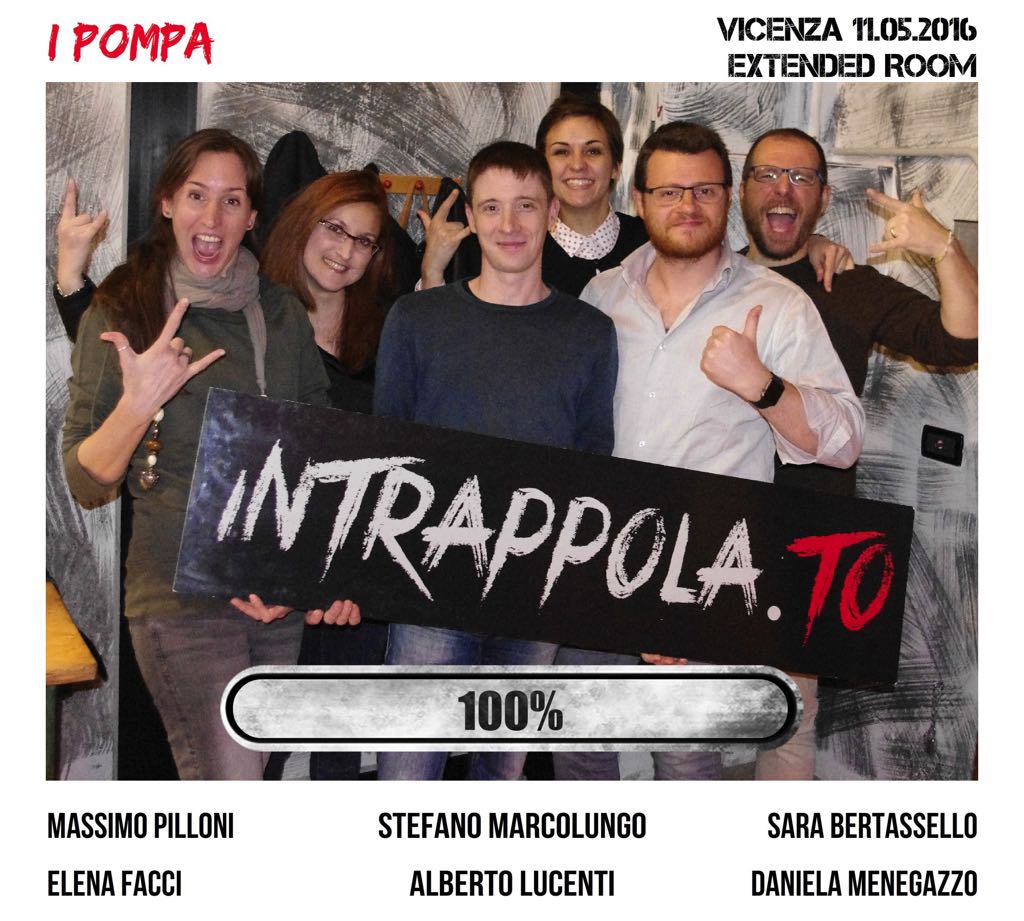 Il gruppo I POMPA è fuggito dalla nostra escape room Extended Room