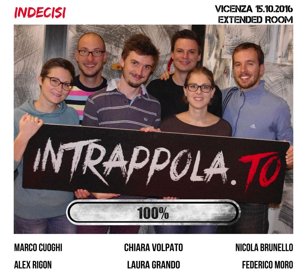 Il gruppo Indecisi è fuggito dalla nostra escape room Extended Room