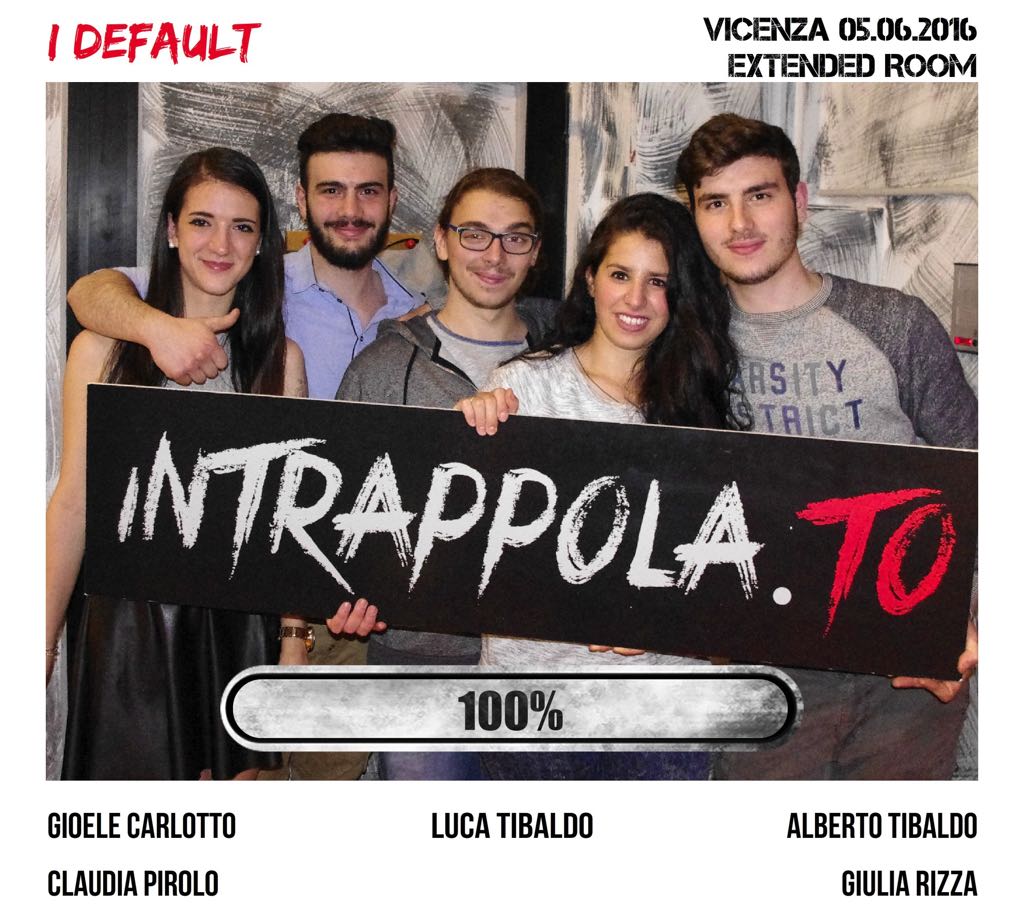 Il gruppo i default è fuggito dalla nostra escape room Extended Room