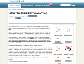 Comunicati.net - Intrappola.to conquista la capitale