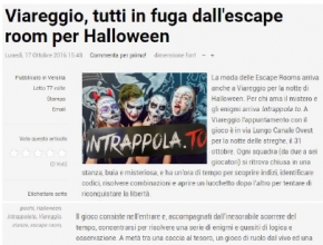Lucca in diretta - Viareggio, tutti in fuga dall'escape room per Halloween