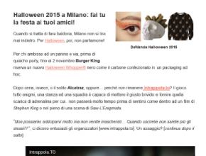 Milano in contemporanea - Cosa si fa ad Halloween 2015? Si gioca a Intrappola.to