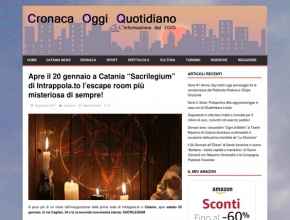 Cronaca Oggi Quotidiano - Apre il 20 gennaio a Catania “Sacrilegium” di Intrappola.to l’escape room più misteriosa di sempre!