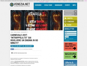 Venezia.net - Carnevale 2017 e Intrappola.to: sai risolvere un enigma in 60 minuti?