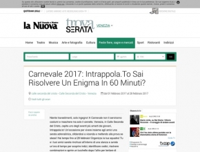 La Nuova di Venezia e Mestre - Carnevale 2017: sai risolvere un enigma in 60 minuti?