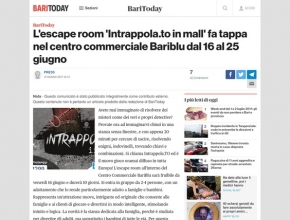 Bari Today - L'escape room 'Intrappola.to in mall' fa tappa nel centro commerciale Bariblu dal 16 al 25 giugno