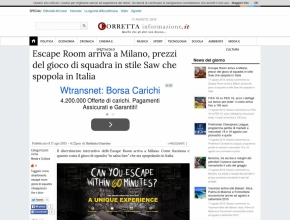 Correttainformazione.it - Escape Room arriva a Milano, in stile Saw